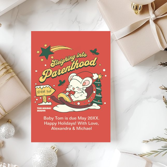 Modern Christmas Baby Pregnancy Announcement (Creator Uploaded)