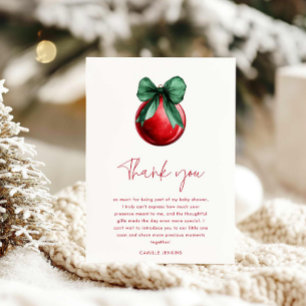 Modern Christmas Baby Shower Thank you Card