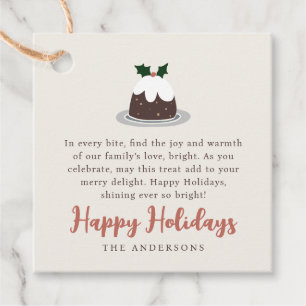 Modern Christmas Baked Treat Family Gift Favour Tags