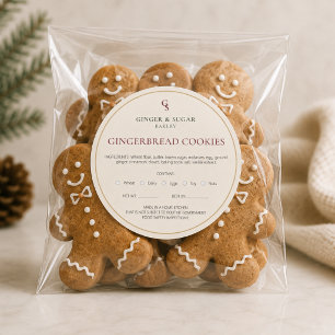 Modern Christmas Bakery Legal Food License Classic Round Sticker