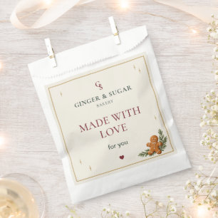 Modern Christmas Bakery Made with Love Favour Bags