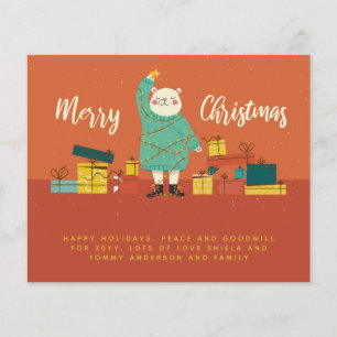 Modern Christmas Bear Personalised Annual Letter
