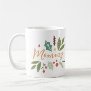 Modern Christmas Berries Foliage Mummy Gift Coffee Mug