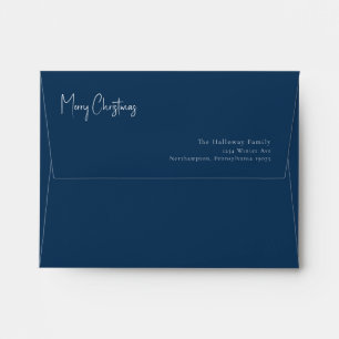 Modern Christmas   Blue Card Envelope