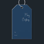 Modern Christmas | Blue To From Gift Tags<br><div class="desc">These modern Christmas | blue to from gift tags are perfect for your minimalist shabby chic boho blue and white holiday greeting. The minimal whimsical handwritten calligraphy is delicate and rustic while staying classy and elegant. You will find that everything about this product is editable, so feel free to add...</div>