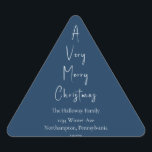 Modern Christmas | Blue Triangle Envelope Seals<br><div class="desc">These modern Christmas | blue triangle envelope seals are perfect for your minimalist shabby chic boho blue and white holiday greeting. The minimal whimsical handwritten calligraphy is delicate and rustic while staying classy and elegant. You will find that everything about this product is editable, so feel free to add pictures...</div>