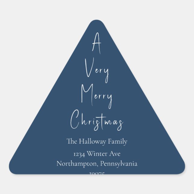 Modern Christmas | Blue Triangle Envelope Seals (Front)