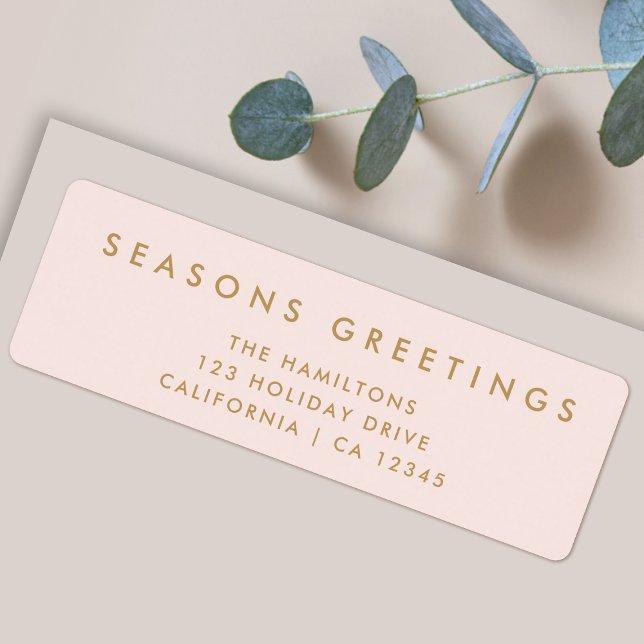 Modern Christmas | Blush Pink and Gold Address (Creator Uploaded)