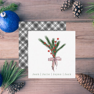 Modern Christmas Botanical Greenery  Card
