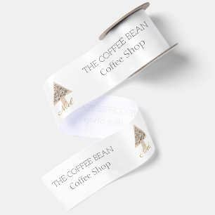 Modern Christmas Boutique Coffee Shop Satin Ribbon