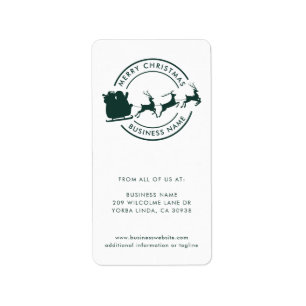Modern Christmas Business Name Custom Address Label