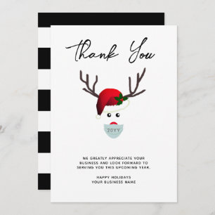 Modern Christmas Business Reindeer Non Photo Holiday Card