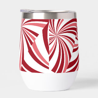 Modern Christmas candy cane red whiteWater Bottle