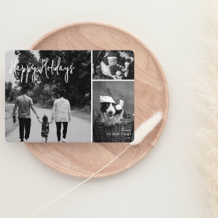 Modern Christmas Card B+W Trendy Collage