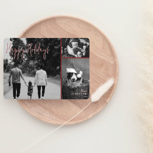 Modern Christmas Card   Red Trendy Collage