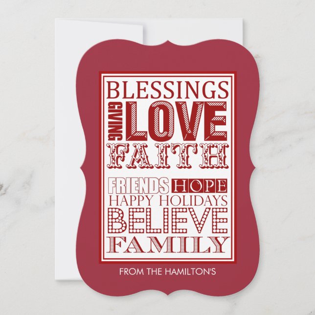 Modern Christmas Cards (Red) (Front)