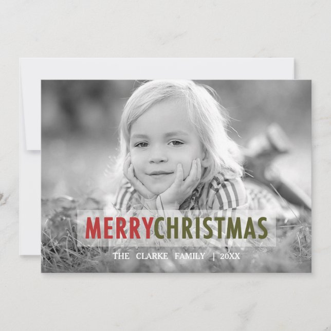 Modern Christmas Cheer | Holiday Photo Card (Front)