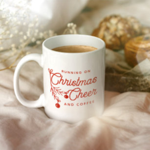Modern Christmas Cheer Stylish Mistletoe  Coffee Mug
