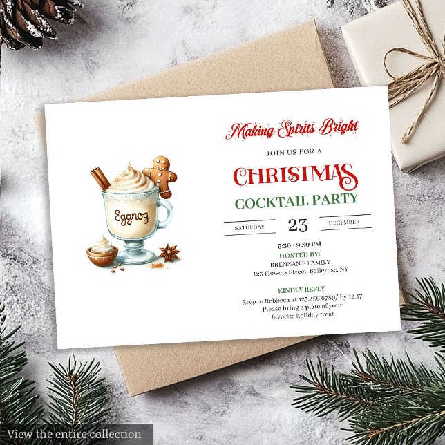 Modern Christmas Cocktails Party Editable Invites (Modern Christmas Cocktails Party Editable Celebration

)
