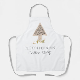 Modern Christmas Coffee Shop Business Branding Apron