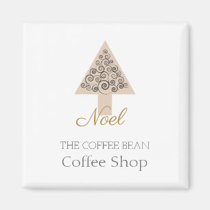 Modern Christmas Coffee Shop Business Branding Magnet