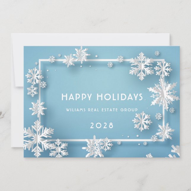 Modern Christmas Composition Corporate Greeting Ho Holiday Card (Front)