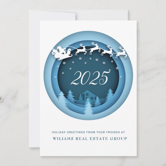 Modern Christmas Composition Corporate Greeting Ho Holiday Card (Front)