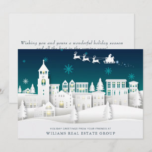 Modern Christmas Composition Corporate Greeting Holiday Card