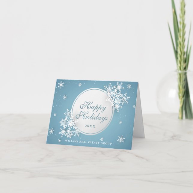 Modern Christmas Composition Corporate Greeting Holiday Card (Front)