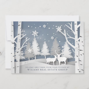 Modern Christmas Composition Corporate Greeting Holiday Card