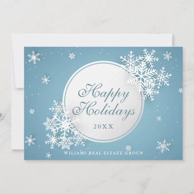 Modern Christmas Composition Corporate Greeting Holiday Card (Front)