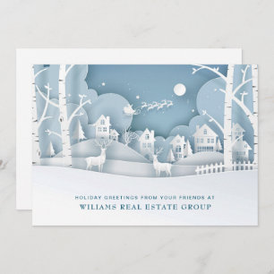 Modern Christmas Composition Corporate Greeting Holiday Card