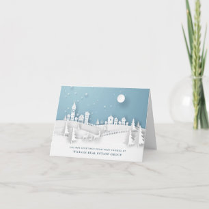 Modern Christmas Composition Corporate Greeting Holiday Card