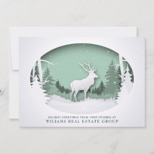 Modern Christmas Composition Corporate Greeting Holiday Card