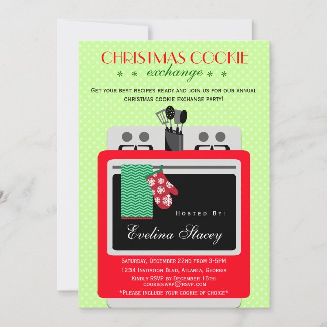 Modern Christmas Cookie Exchange Invitation (Front)