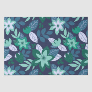 Modern Christmas Dark Floral Holiday Tissue Paper