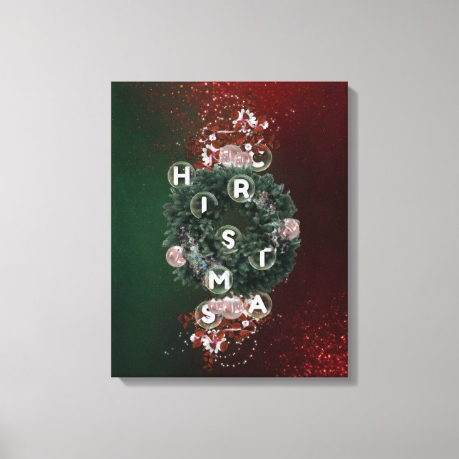 Modern Christmas Décor Letters Canvas Wall Art (Front)