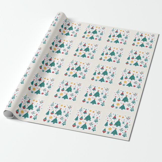 Modern Christmas decoration  Wrapping Paper (Unrolled)