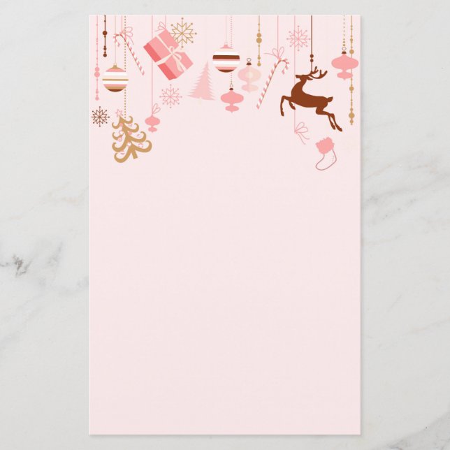 Modern Christmas Decorations Header Pink (Front)