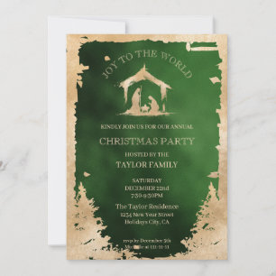 Modern Christmas Dinner Party Religious Nativity Holiday Card