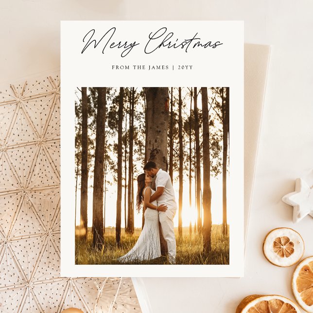 Modern Christmas | Elegant Boho Simple Photo Holiday Card (Creator Uploaded)