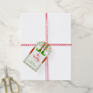 Modern Christmas Elf Holiday Gift Tag