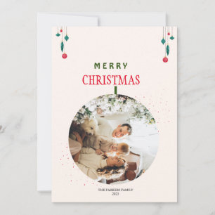 Modern Christmas Family Photo Card