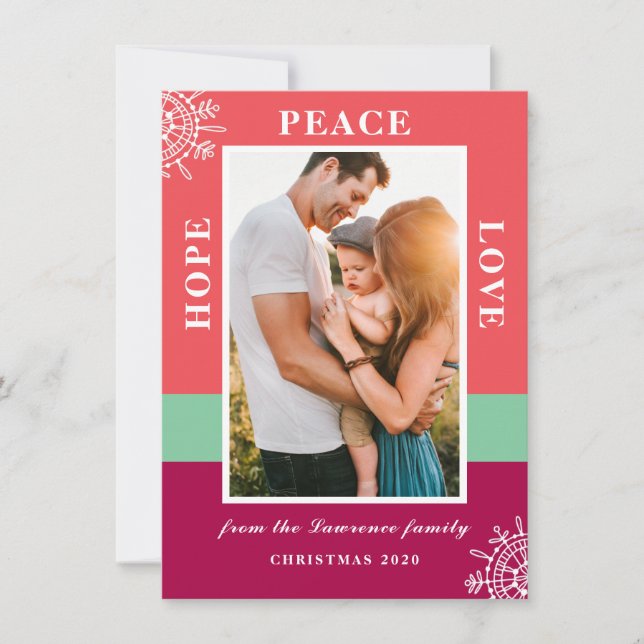 Modern Christmas Family Photo Holiday Card (Front)