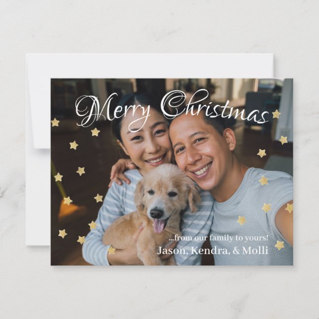 Modern Christmas Family Photo Holiday Card (Front)