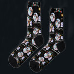 Modern Christmas Family Snowman Photo and Name  Socks<br><div class="desc">Celebrate the holidays with this modern Christmas family snowman sock design! Personalise with your family photo and name to create a fun,  festive,  and unique keepsake. Perfect for cosy winter days,  Christmas morning,  or gifting to family members who love playful and personalised holiday apparel.</div>
