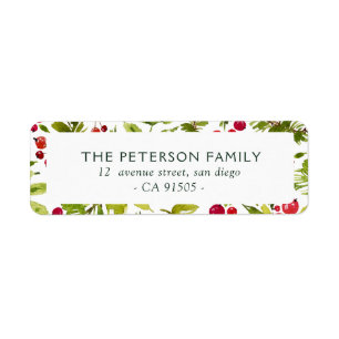 Modern christmas floral address label