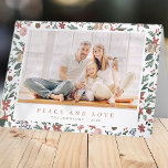 Modern Christmas Floral Foliage Botanical Pattern Holiday Card<br><div class="desc">Design is composed of modern floral flower greenery foliage botanical Pattern. Add custom family or pet photo. Add family name and year.</div>