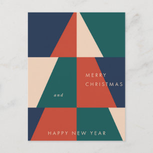 Modern Christmas Geometry Holiday Postcard
