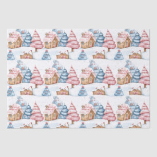 Modern Christmas Gingerbread House Cute Pastel Tissue Paper
